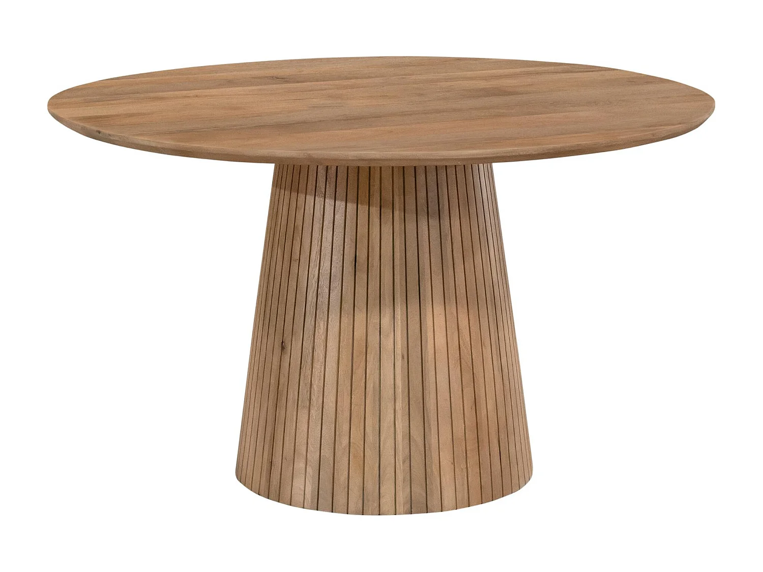 Table ronde bois à pied rainuré Ø130 cm CALERO