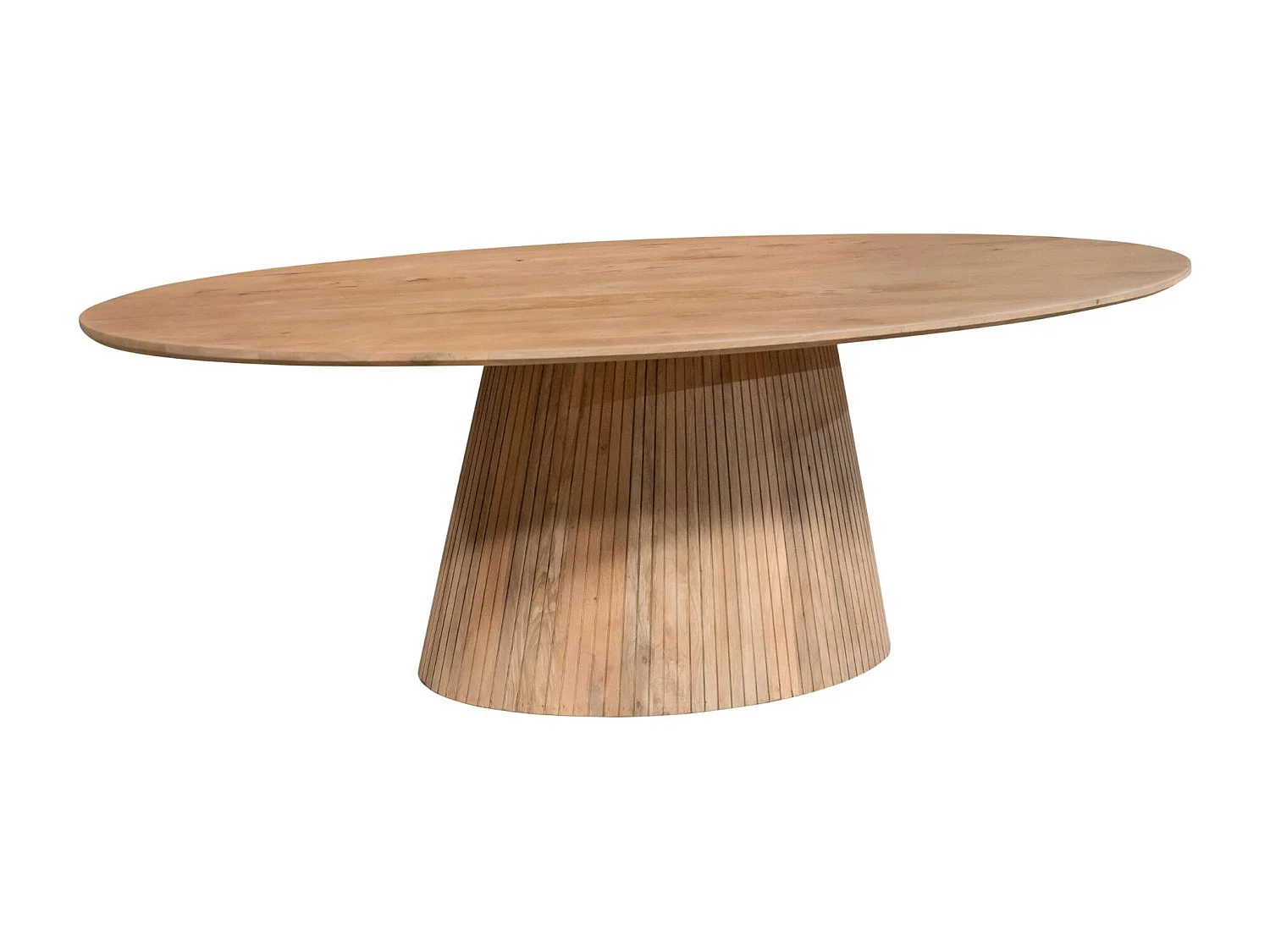Table ovale bois à pied rainuré 210 cm CALERO