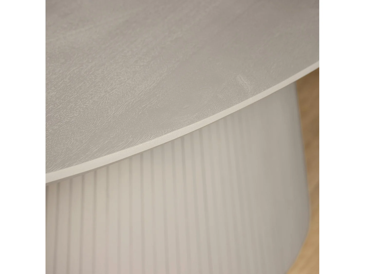 Table ovale bois gris à pied rainuré 240 cm CALERO