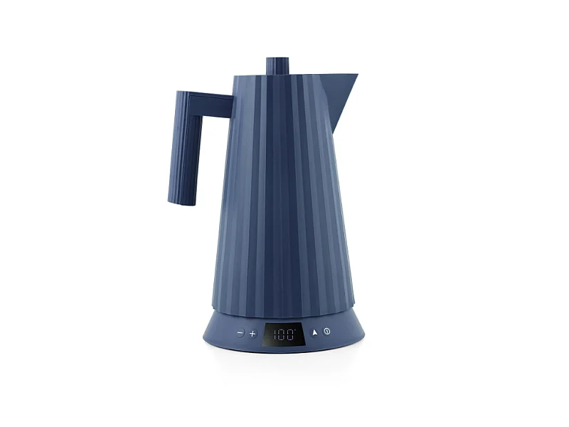 PLISSÉ, Bouilloire Électrique Bleu avec Contrôle de Température, Alessi