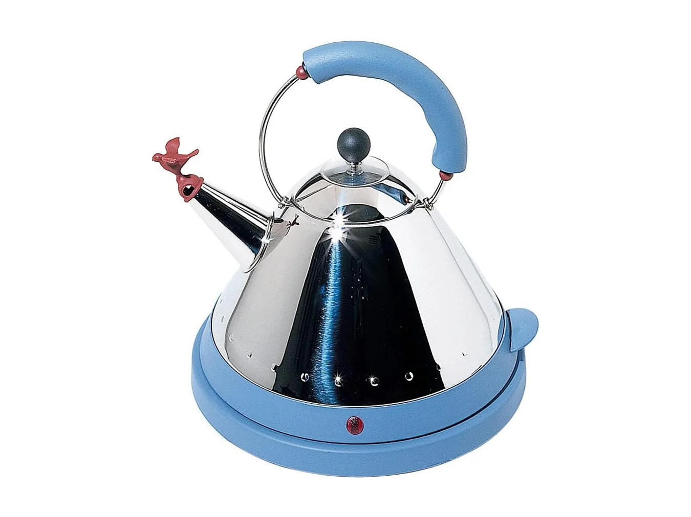 MG32, Bouilloire Électrique Bleu ciel avec Sifflet Oiseau, Alessi