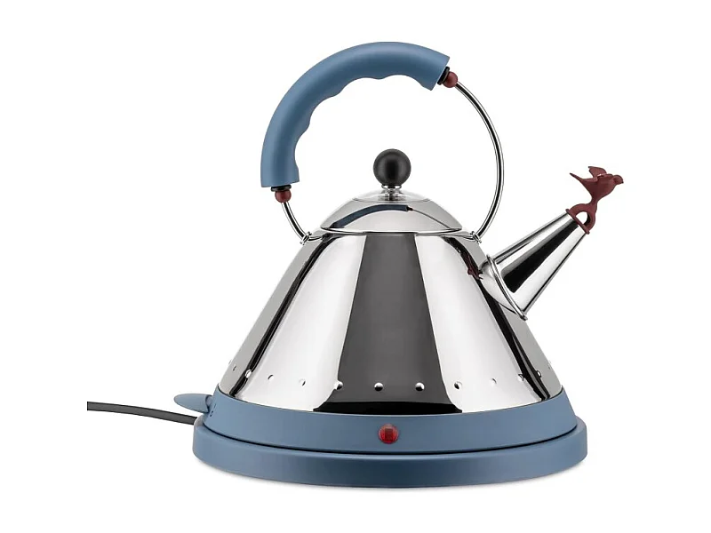 MG32, Bouilloire Électrique Bleu ciel avec Sifflet Oiseau, Alessi