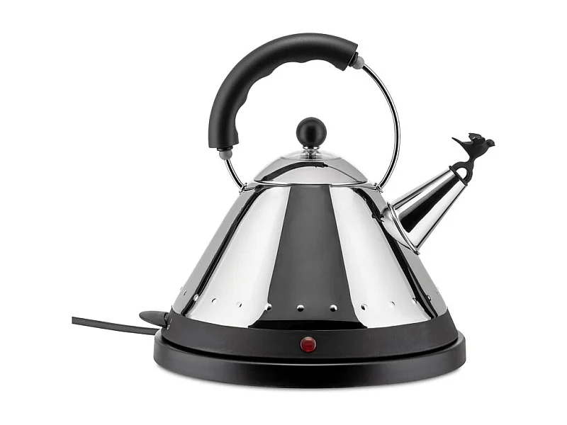 MG32, Bouilloire Électrique Noir avec Sifflet Oiseau, Alessi