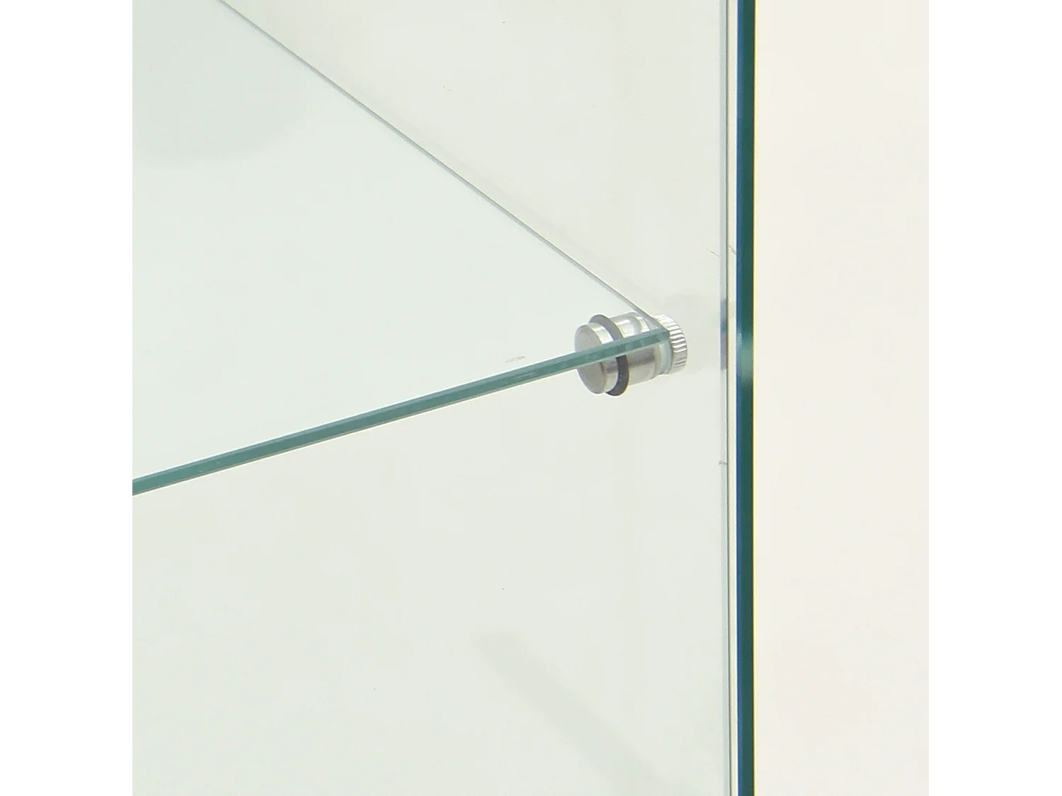 Vitrine en Verre, avec 1 Portes et Serrure, pour Salon, Blanc + Lumière + Miroir, 164x42.5x36.5 cm