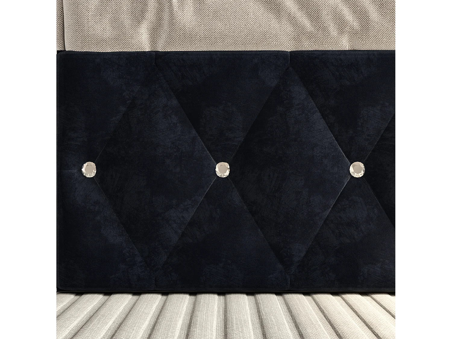 Letto contenitore 160 x 200 cm, con LED, letto matrimoniale con rete a doghe, velluto, nero