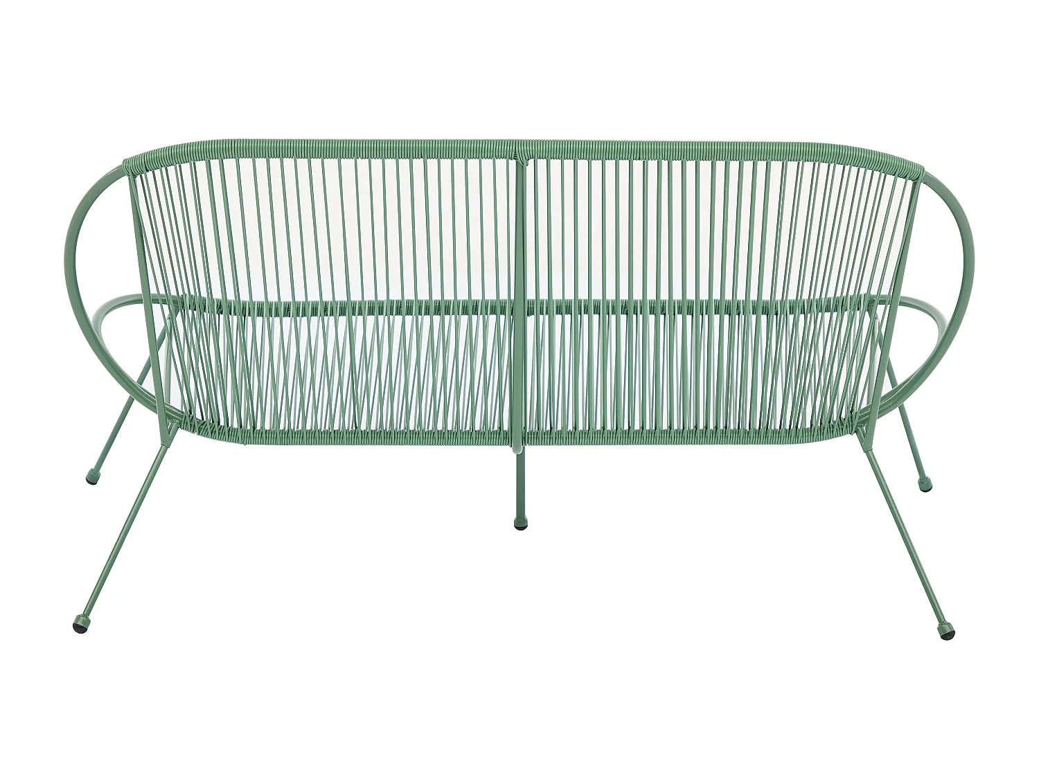 Banc de jardin en métal et résine tressée - Kaki - NIKAO de MYLIA