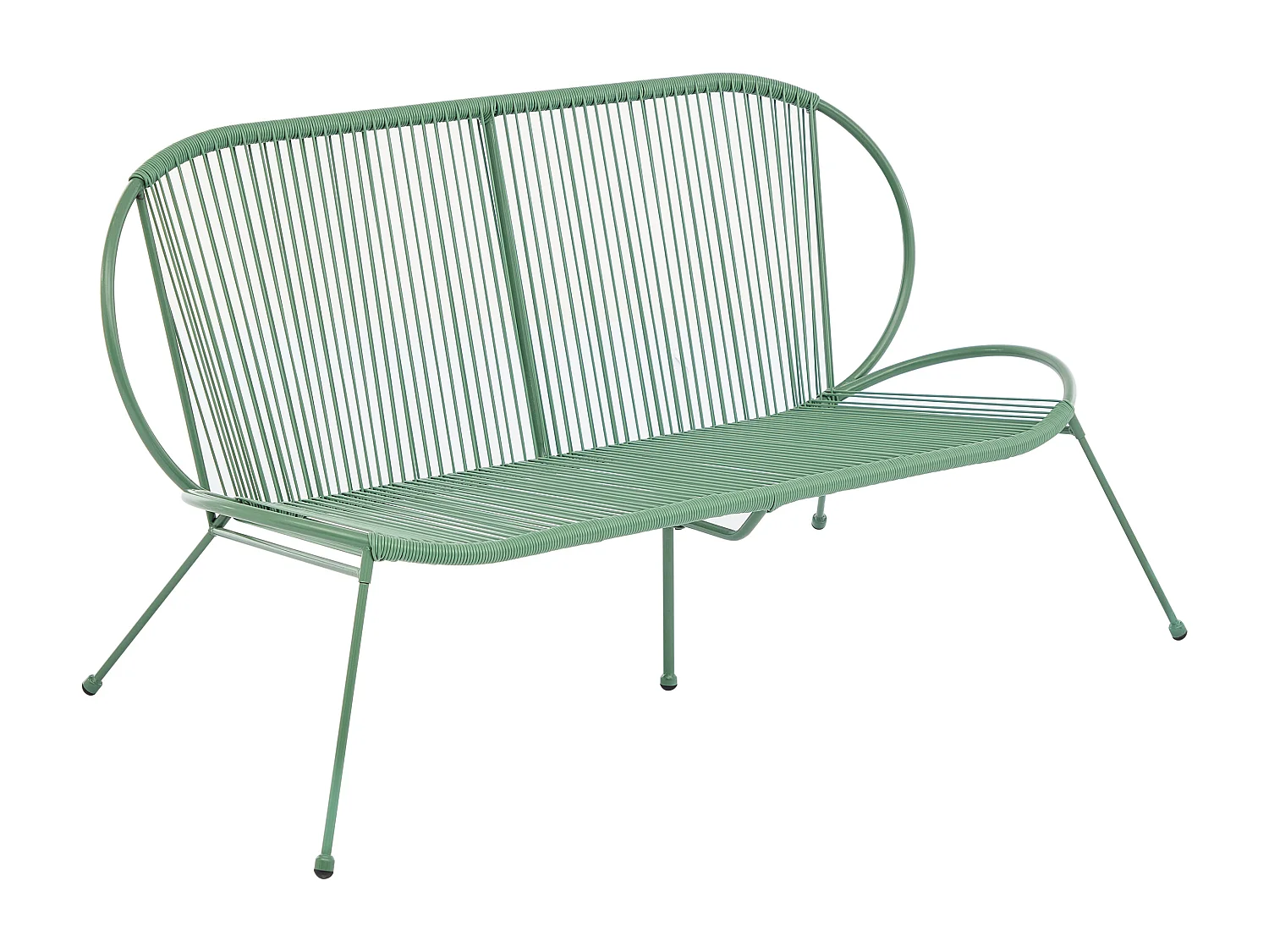 Banc de jardin en métal et résine tressée - Kaki - NIKAO de MYLIA