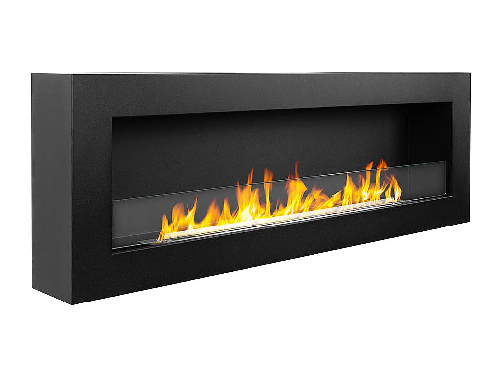Cheminée murale bioéthanol SIENA 120 noire 120x40