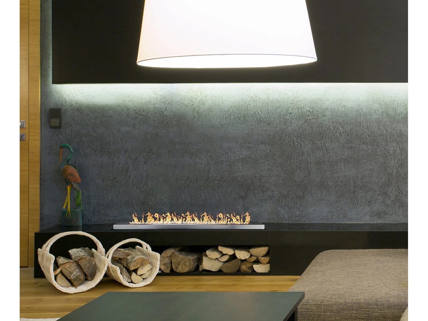 Bruciatore per camino a bioetanolo da 1,7 lt L 90 x P 11 x H 5,3