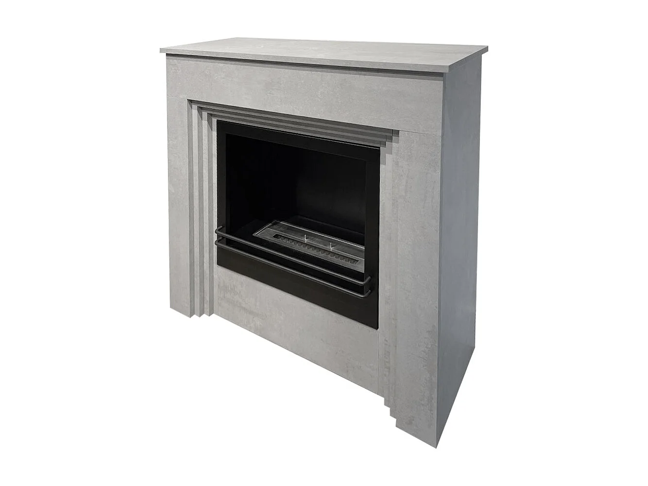 Camino a bioetanolo da terra BELLINI in legno effetto Cemento Made in Italy L96 x P35 x H96