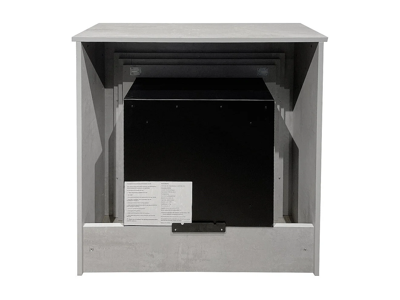 Camino a bioetanolo da terra BELLINI in legno effetto Cemento Made in Italy L96 x P35 x H96