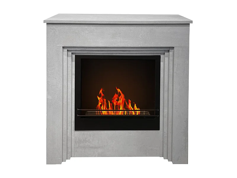 Camino a bioetanolo da terra BELLINI in legno effetto Cemento Made in Italy L96 x P35 x H96