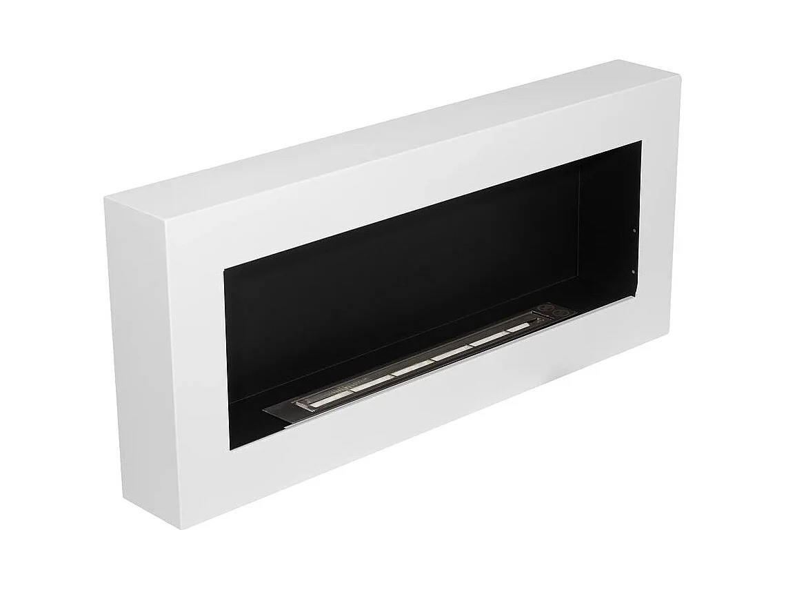 Camino a bioetanolo biocamino da parete Siena bianco L 90 x P 12 x H40