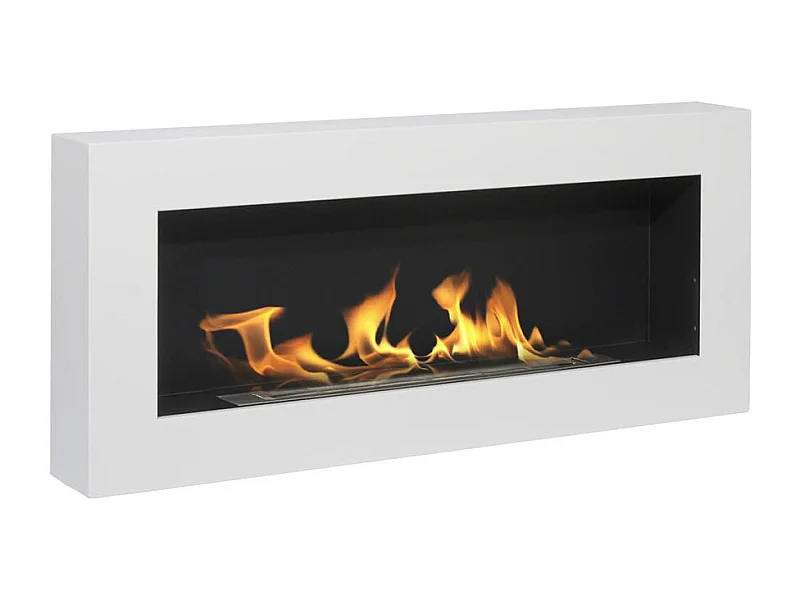 Siena witte bio-ethanol wandhaard, L 90 x D 12 x H 40