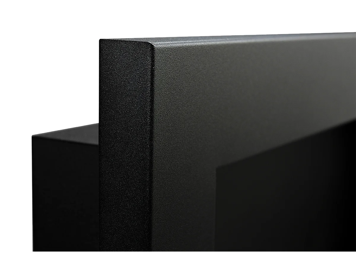 Kominek na bioetanol Livorno Black wiszący lub do zabudowy, dł. 90 x gł. 12 x wys. 40 z szybą