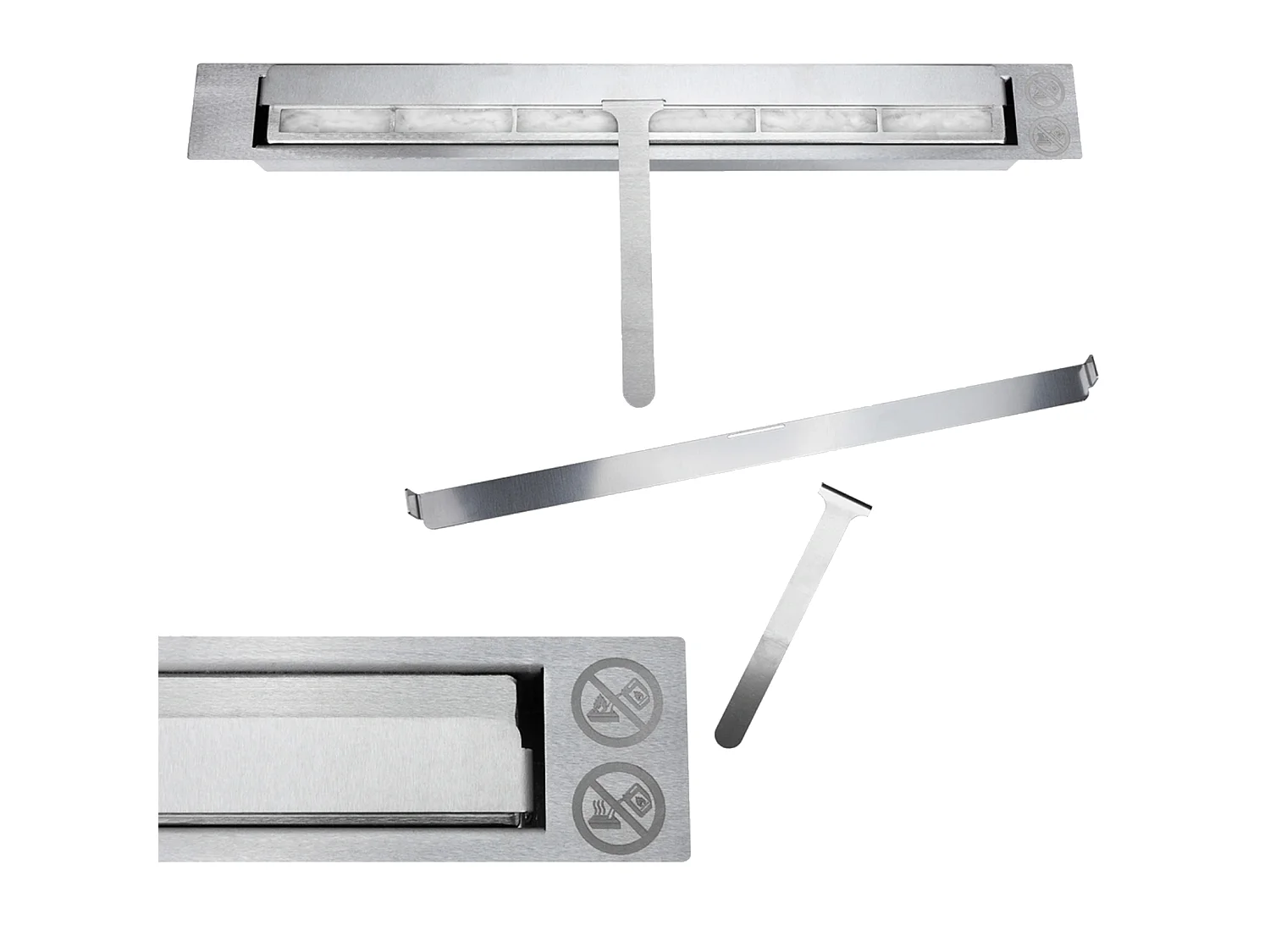 Kominek na bioetanol Livorno Black wiszący lub do zabudowy, dł. 90 x gł. 12 x wys. 40 z szybą