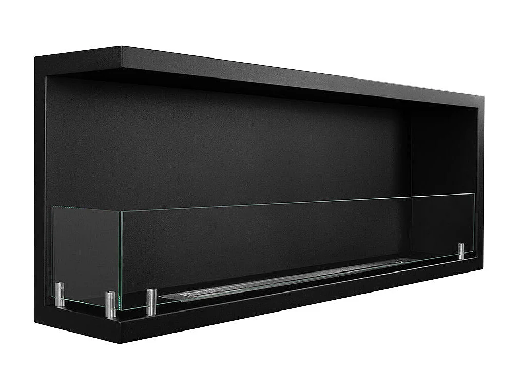 Cheminée d'angle intégrée au bioéthanol, bio-cheminée d'angle 120x45 SUTRI 120 SX