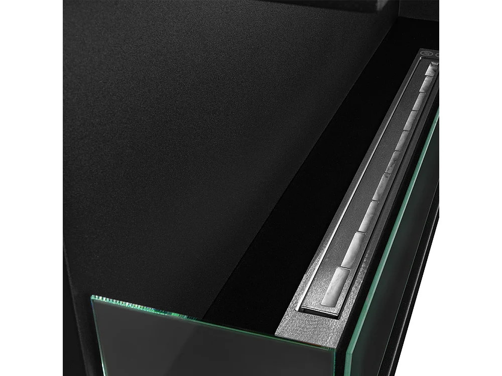 Cheminée d'angle intégrée au bioéthanol, bio-cheminée d'angle 120x45 SUTRI 120 SX