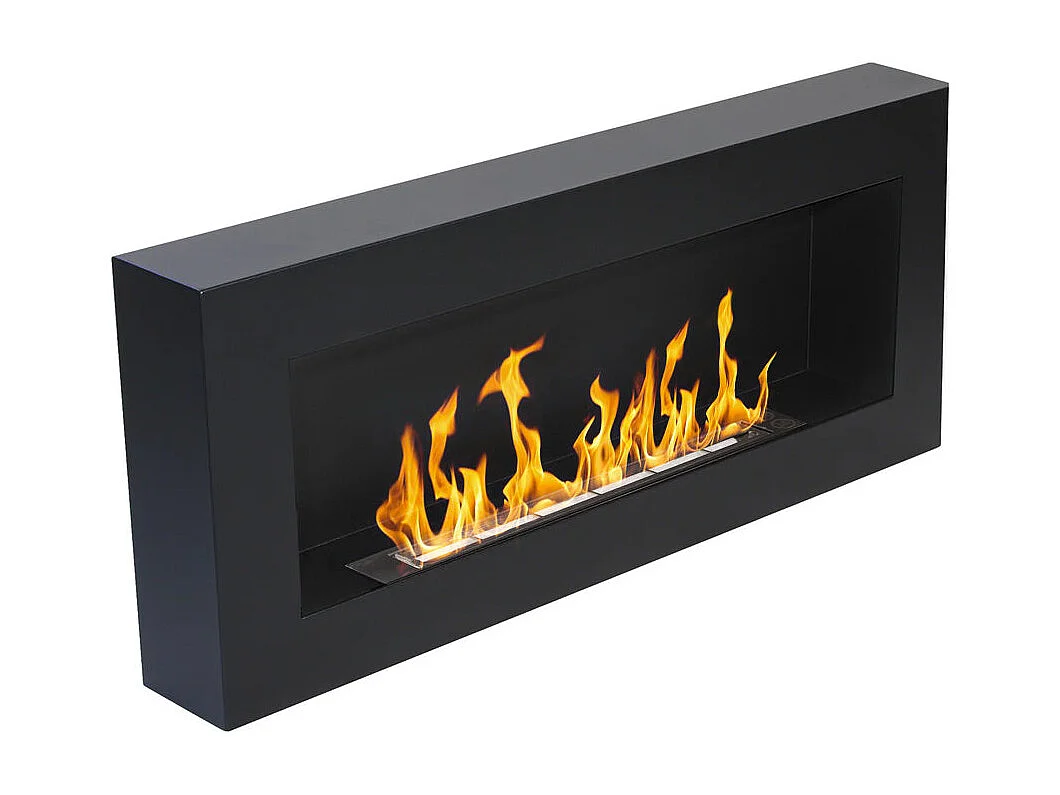 Cheminée murale bioéthanol Siena Black, L 90xP 12xH 40