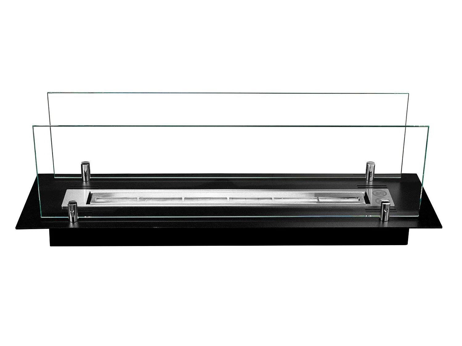 Bioethanolpejs i stål med 65 cm glas