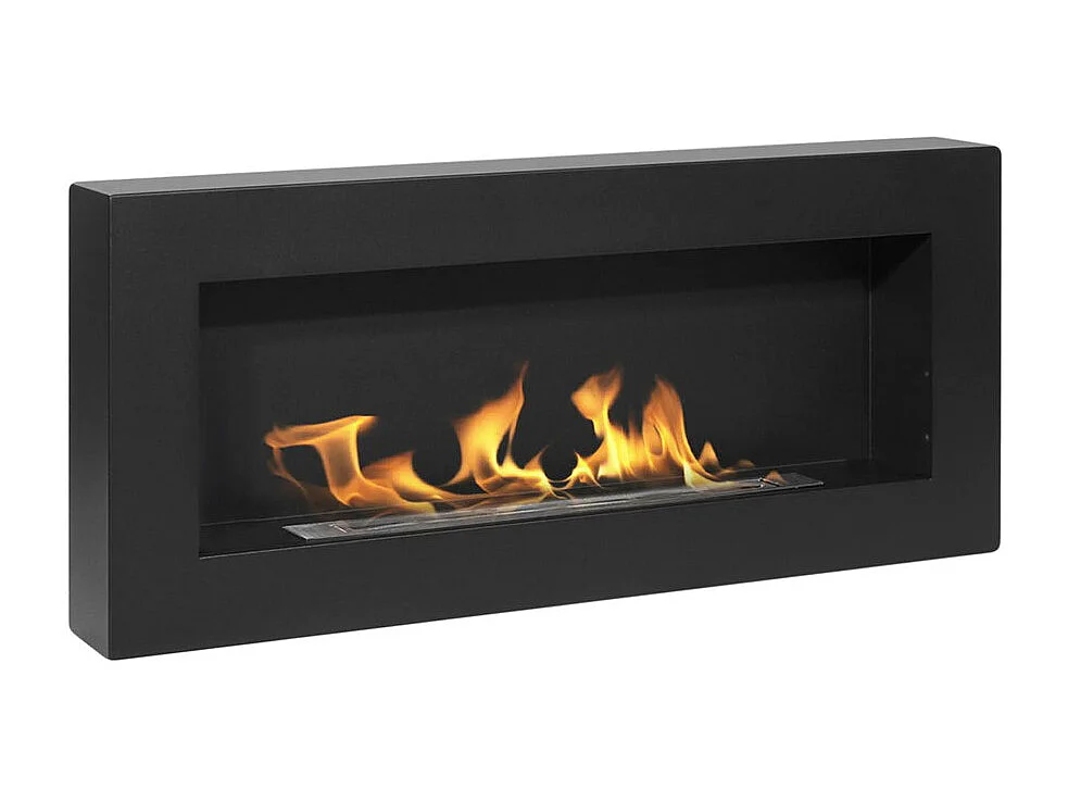 Cheminée murale bioéthanol Siena Black, L 90xP 12xH 40