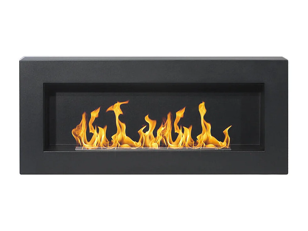 Cheminée murale bioéthanol Siena Black, L 90xP 12xH 40