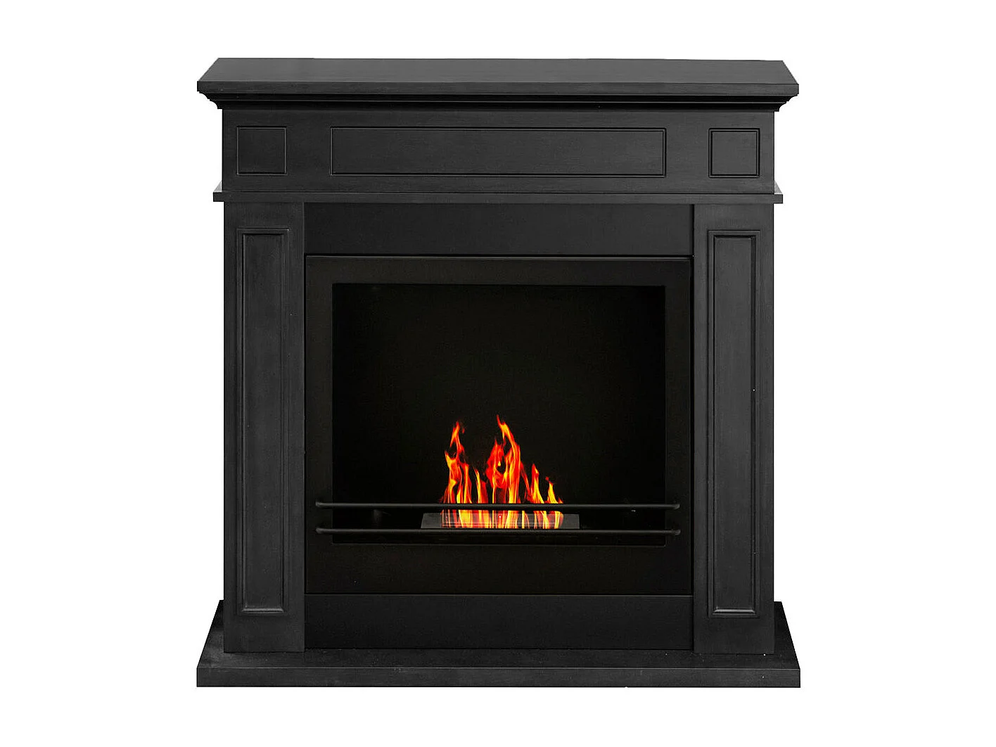 Cheminée à bioéthanol sur pied JEFFERSON noire, L 89,5xH 90,5xP 28