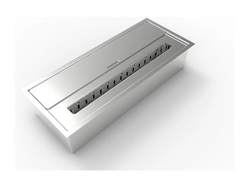 Brûleur de cheminée en acier inoxydable fonctionnant au bioéthanol, 3,5 l, 45,7x18,7x9,5 cm