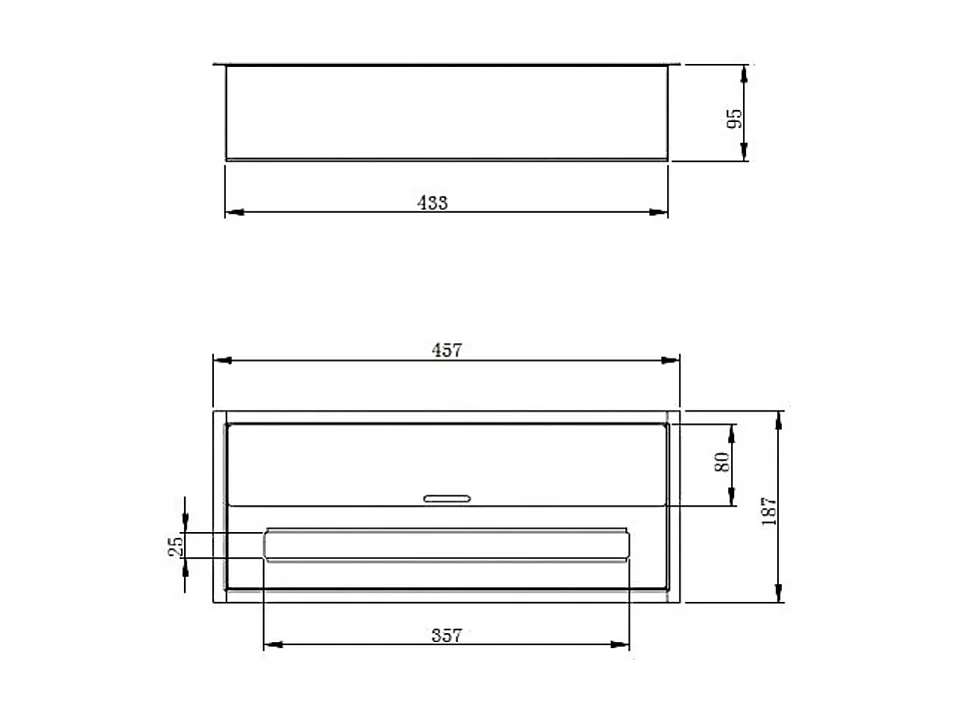 Brûleur de cheminée en acier inoxydable fonctionnant au bioéthanol, 3,5 l, 45,7x18,7x9,5 cm