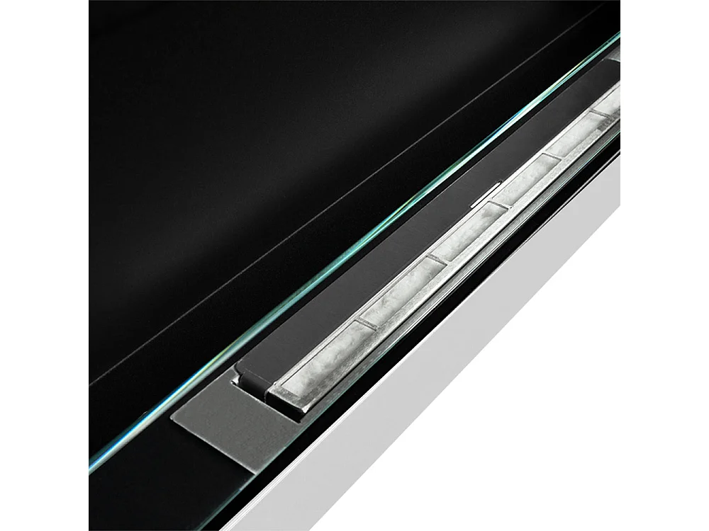 Cheminée à bioéthanol murale ou encastrable LivourneWhite, L 90xP 12xH 40 cm avec vitre