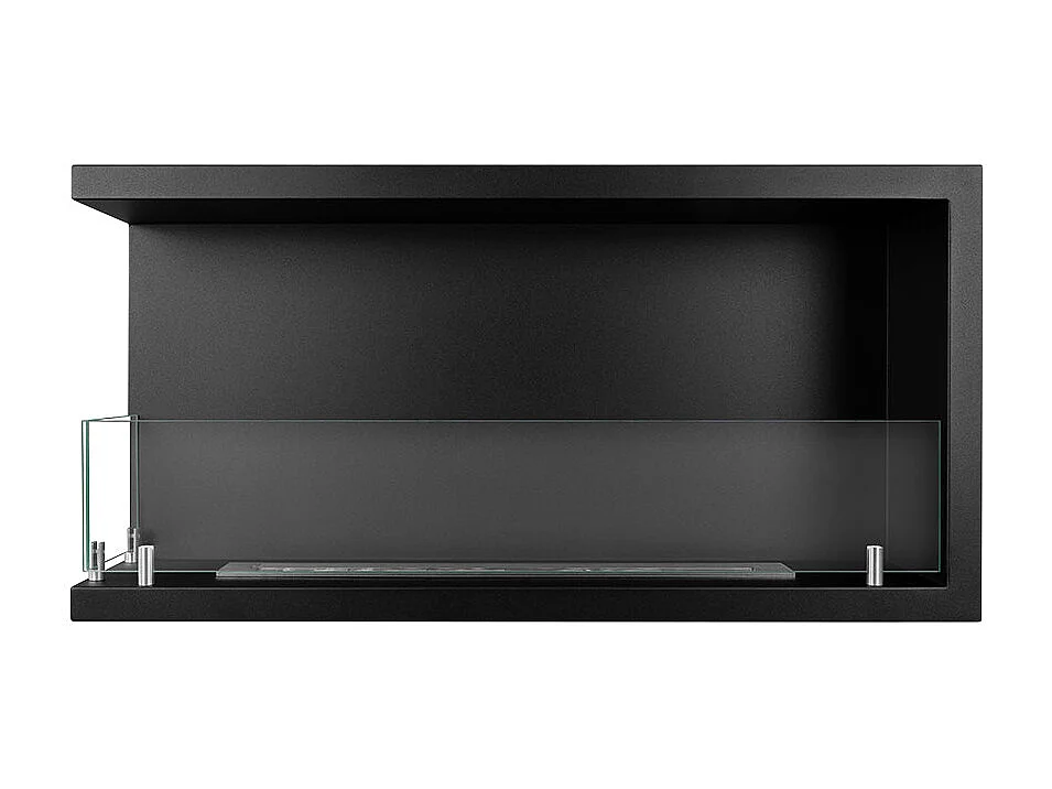 Cheminée d'angle intégrée au bioéthanol, biocheminée d'angle 90x45 SUTRI 90 SX