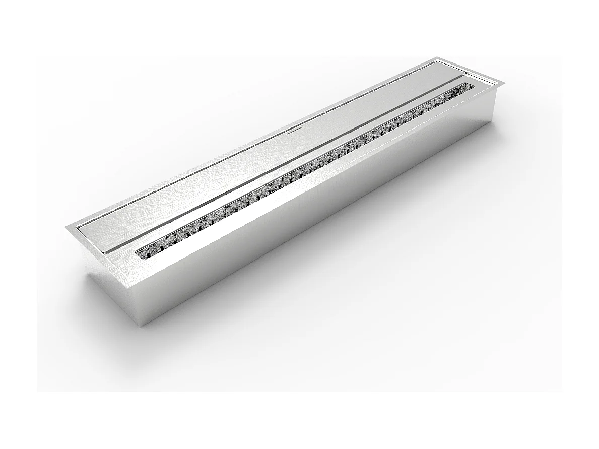 Bruciatore per camino a bioetanolo biocamino in acciaio inox 7 lt 91,5X18,7XH9,5 cm