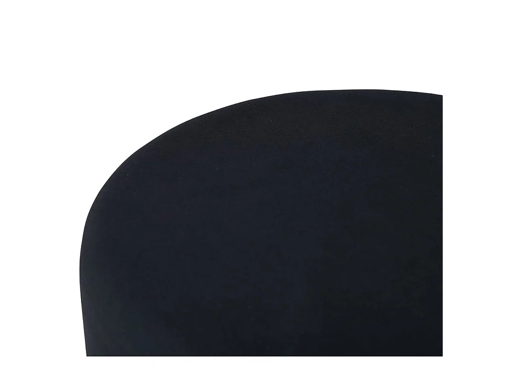 Venture Home Zwarte Fluwelen Poef Pippi - Modern Comfort & Elegant Design 45,5x46,5 cm