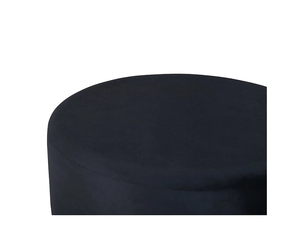 Venture Home Zwarte Fluwelen Poef Pippi - Modern Comfort & Elegant Design 45,5x46,5 cm