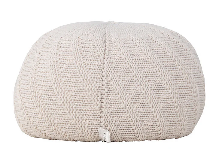 Pouf Rond Design "Ted" 45cm Blanc Cassé