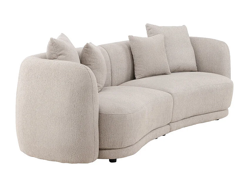 Canapé 3 Places Tissu Bouclé "Cielo" 268cm Beige