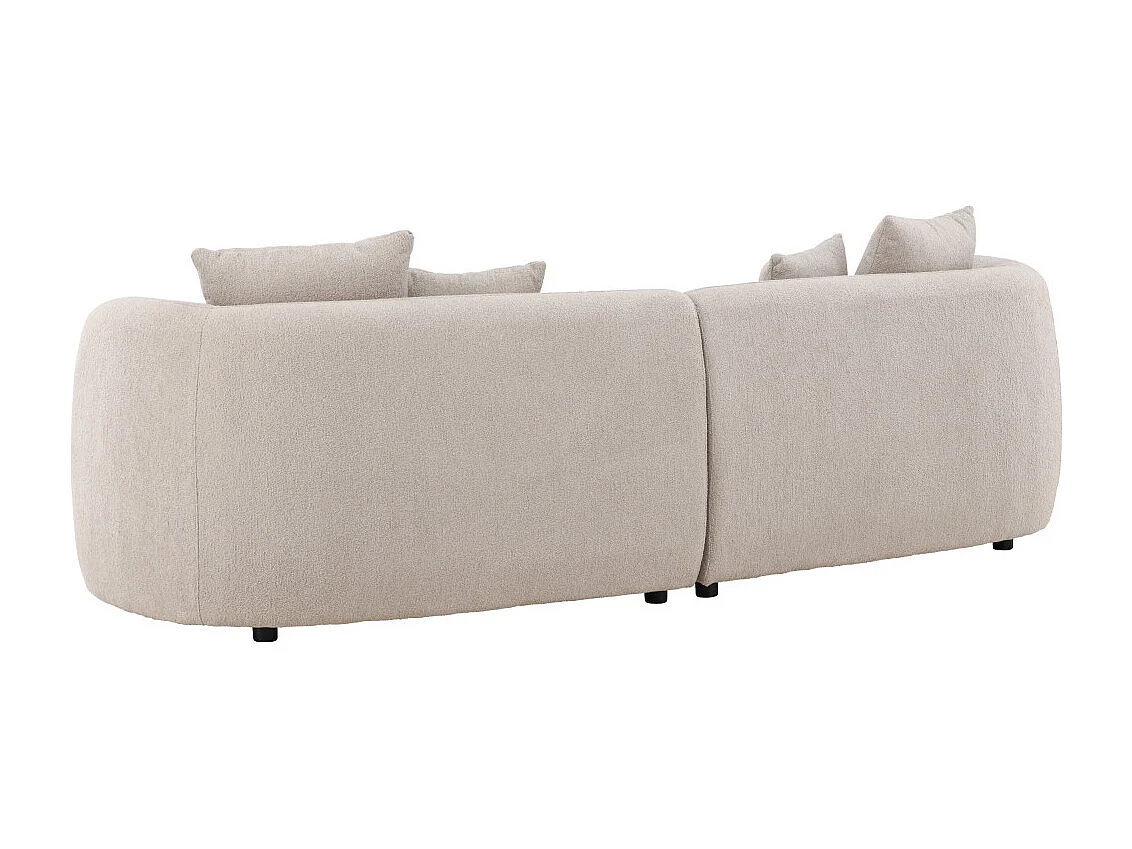 Canapé 3 Places Tissu Bouclé "Cielo" 268cm Beige