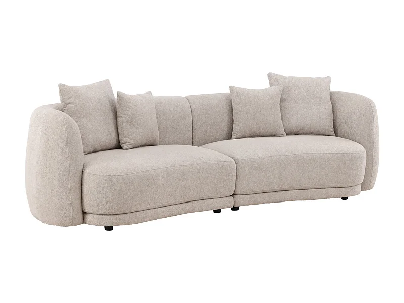 Canapé 3 Places Tissu Bouclé "Cielo" 268cm Beige