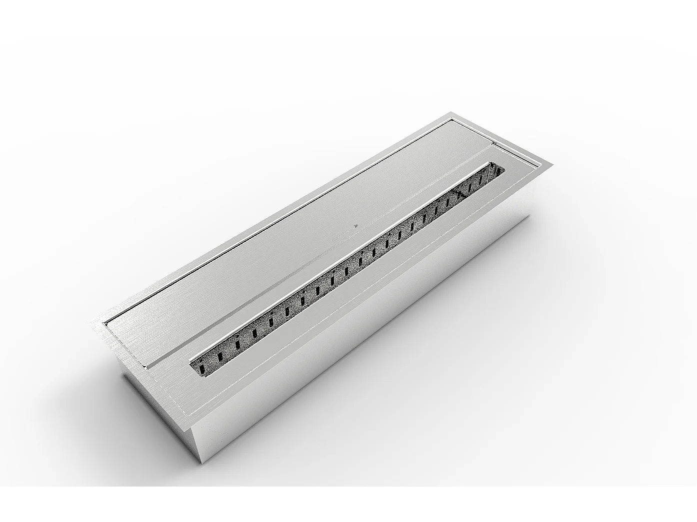 Brûleur de cheminée en acier inoxydable pour bioéthanol, 4,5 l, 61x18x9,5 cm