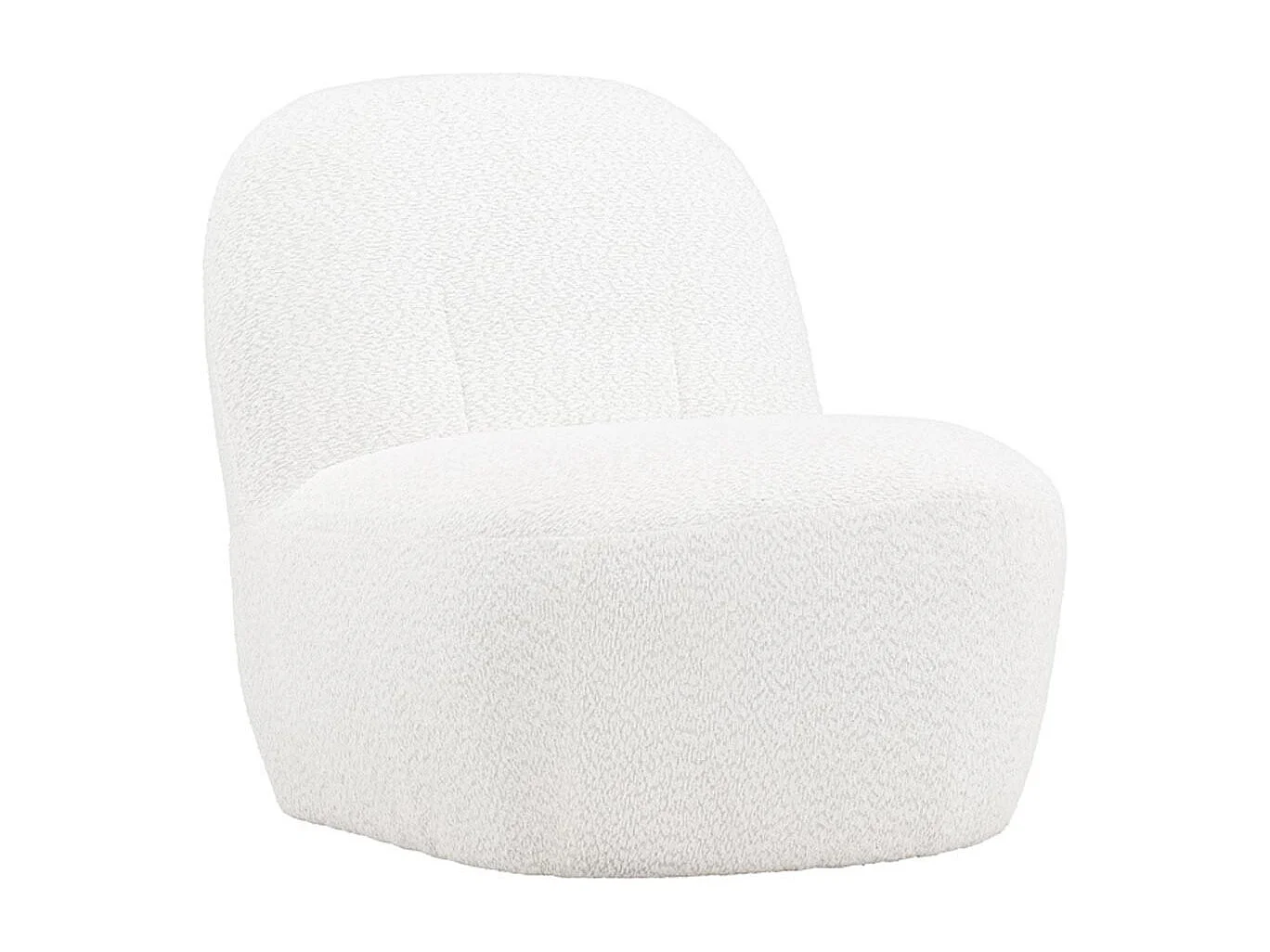 Fauteuil Design en Tissu Bouclette "Mahla" 82cm Blanc