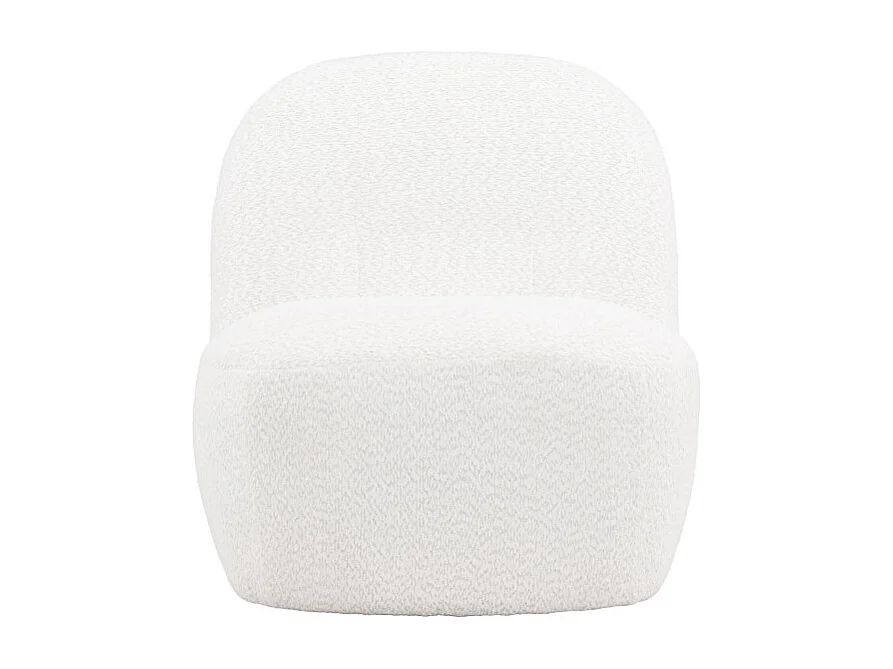 Fauteuil Design en Tissu Bouclette "Mahla" 82cm Blanc