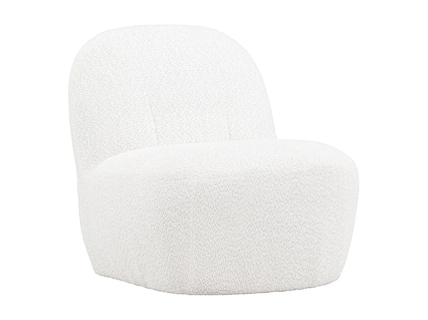 Fauteuil Design en Tissu Bouclette "Mahla" 82cm Blanc