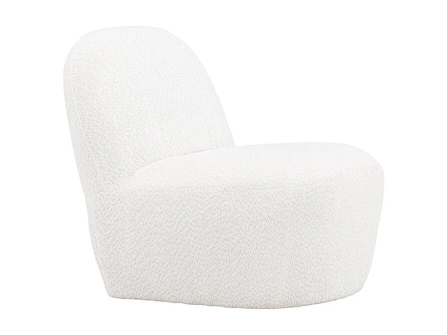 Fauteuil Design en Tissu Bouclette "Mahla" 82cm Blanc
