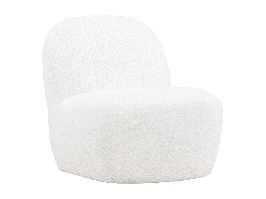 Fauteuil Design en Tissu Bouclette "Mahla" 82cm Blanc