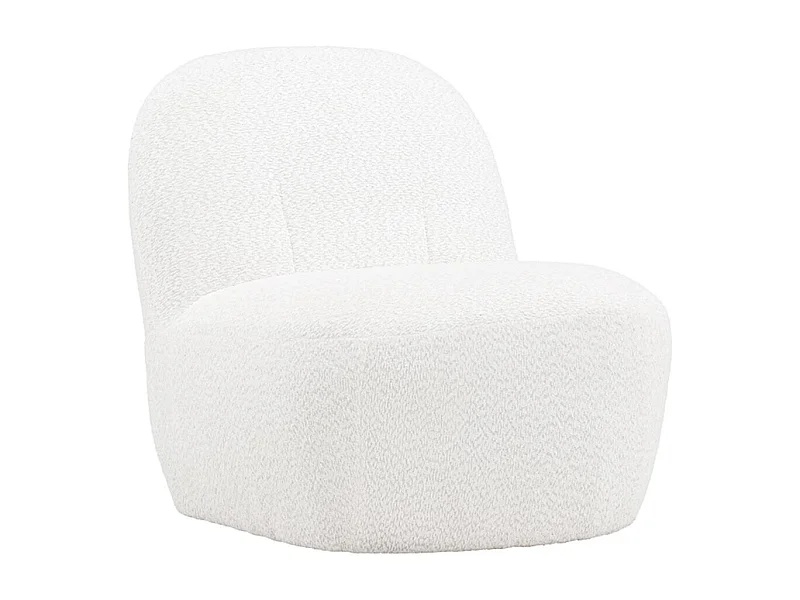 Fauteuil Design en Tissu Bouclette "Mahla" 82cm Blanc