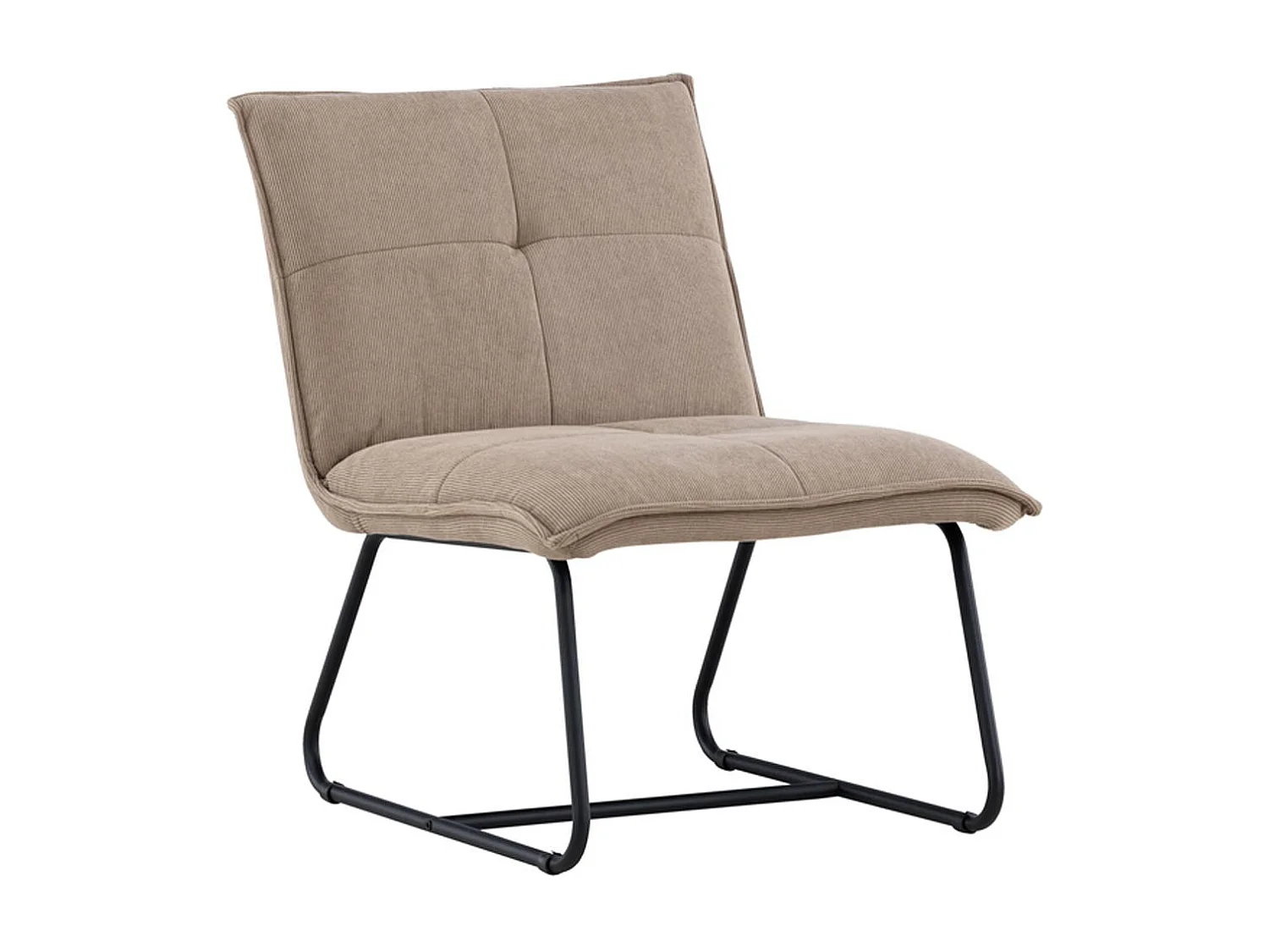 Fauteuil Design en Tissu Côtelé "Madison" 79cm Marron