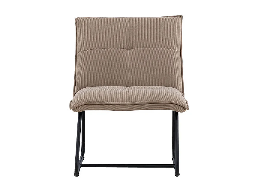 Fauteuil Design en Tissu Côtelé "Madison" 79cm Marron