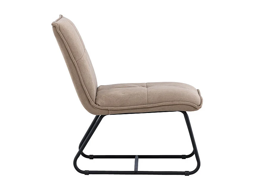 Fauteuil Design en Tissu Côtelé "Madison" 79cm Marron