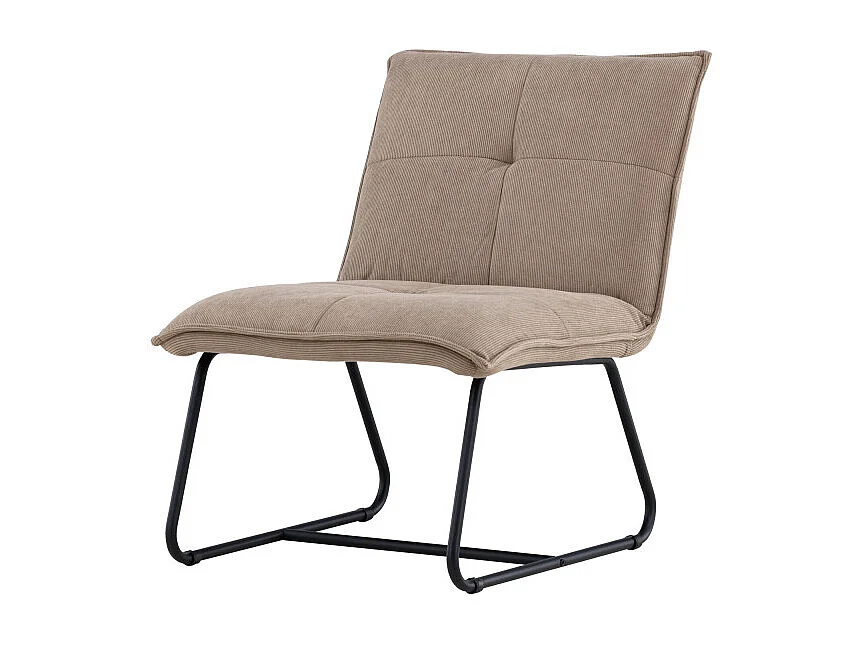 Fauteuil Design en Tissu Côtelé "Madison" 79cm Marron