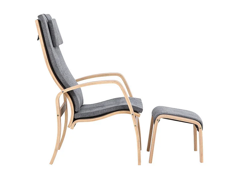 Fauteuil Avec Repose-Pieds "Groto" 104cm Gris Foncé